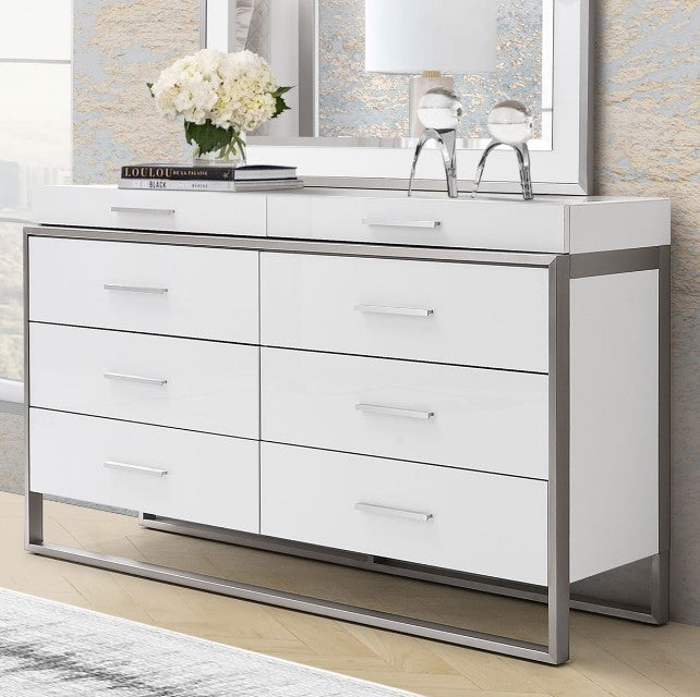 AICO Marquee Dresser in Cloud White - Visions in Furniture (La Mirada, CA)