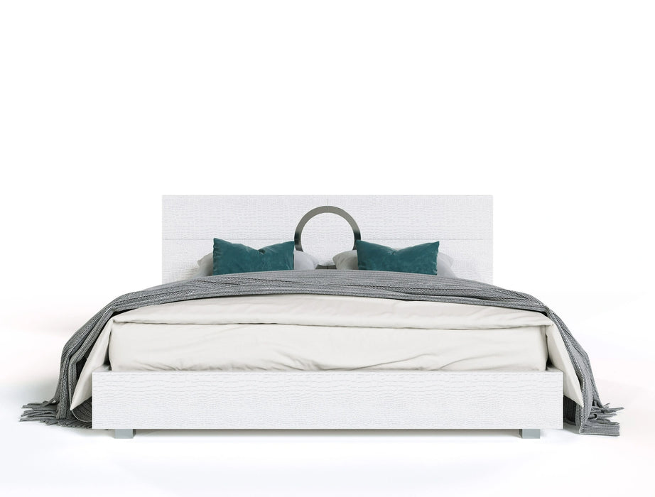 Ovidius + Victoria - Modern White Crocodile Lacquer Bedroom Set