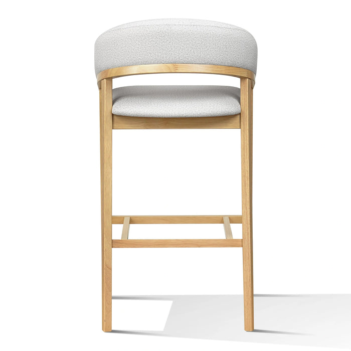 Truman - Mid-Century Modern Grey + Natural Oak Bar Chair (Set of 2)
