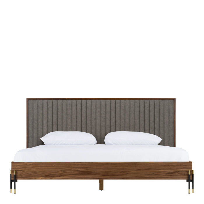 Metcalf - Mid-Century Walnut & Grey Bed