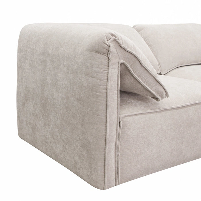 Gene - Modern Light Grey Fabric Modular Sectional Sofa-5-Piece Sectional