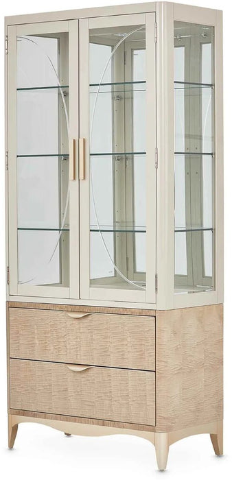 AICO Malibu Crest Display Cabinet in Chardonnay - Visions in Furniture (La Mirada, CA)