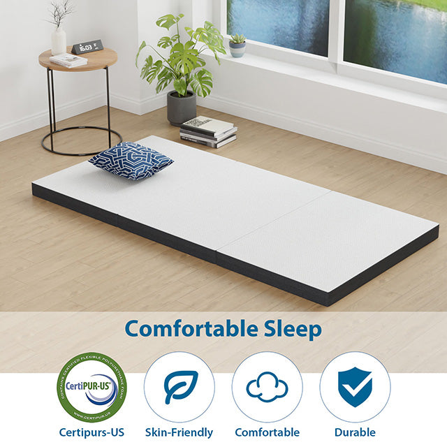 Hollyhock 4" Twin XL Tri-Fold Memory Foam Topper - Visions in Furniture (La Mirada, CA)