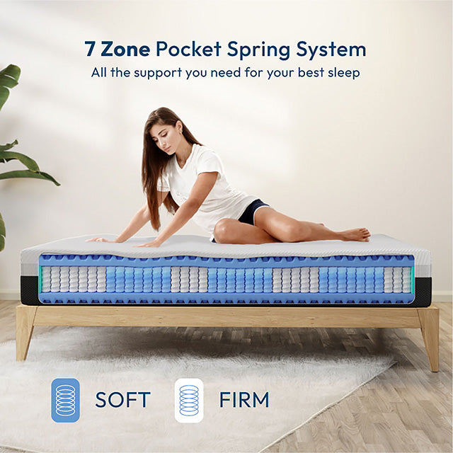 Verbena 12" E.King Hybrid Pocket Coil Mattress - Visions in Furniture (La Mirada, CA)