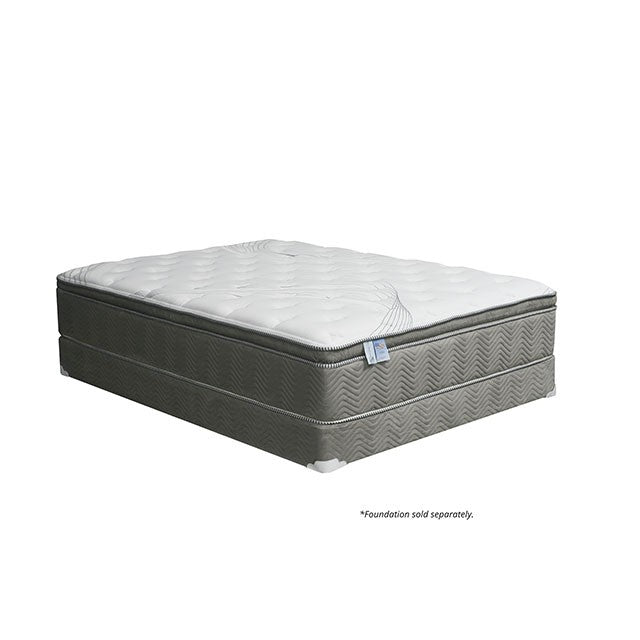STORMIN White/Gray 13" Euro Pillow Top Mattress, E.King - Visions in Furniture (La Mirada, CA)