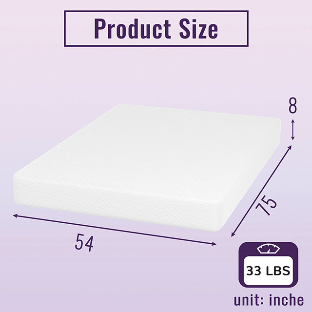 Nasturtium 8" Full Bamboo Charcoal Infused Memory Foam - Visions in Furniture (La Mirada, CA)