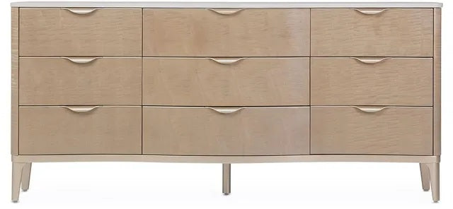 AICO Malibu Crest 9 Drawer Dresser in Blush - Visions in Furniture (La Mirada, CA)