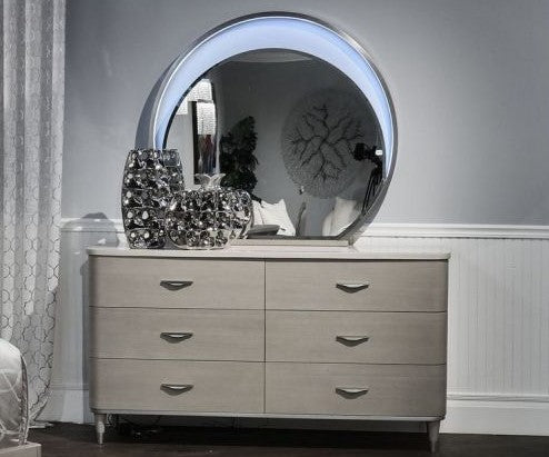 AICO Eclipse Mirror in Moonlight - Visions in Furniture (La Mirada, CA)
