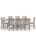 Parker House Americana Modern Dining Island Counter Height Table with 8 upholstered chairs