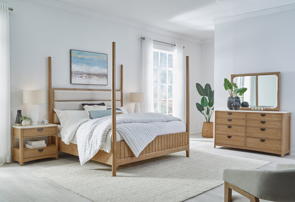 Parker House Escape - Bedroom King Poster Bed with 2 Nightstands and Dresser with Mirror