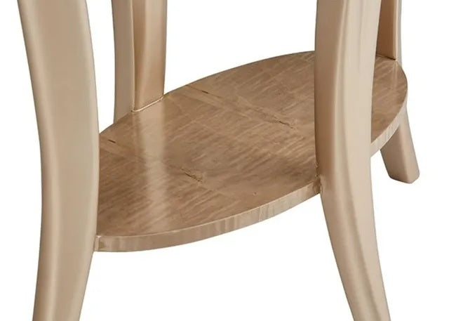 AICO Malibu Crest End Table w/Glass in Chardonnay - Visions in Furniture (La Mirada, CA)