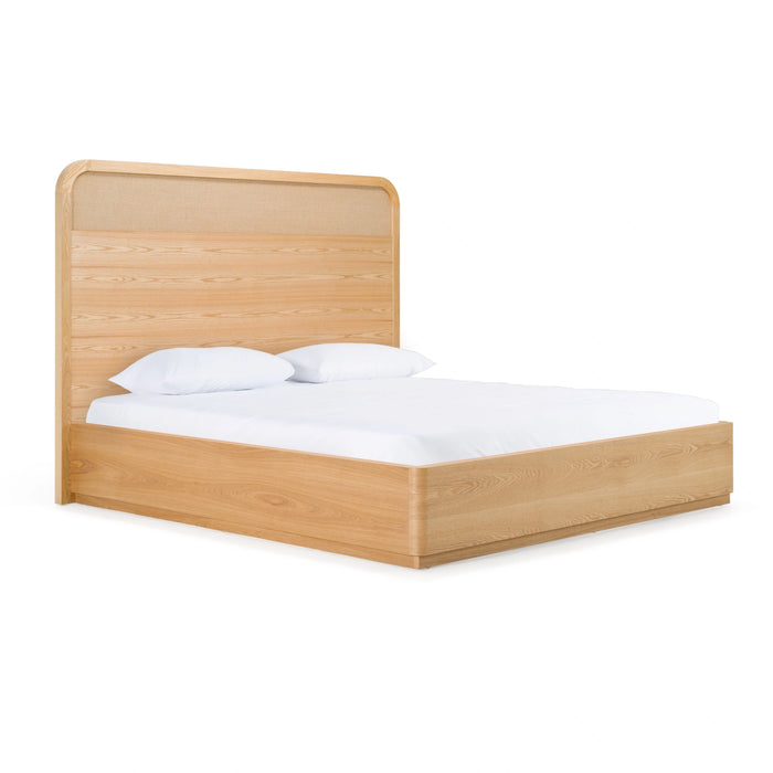 Gavin - Modern Natural Ash + Rattan 4-Piece Bedroom Set
