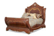 AICO Cortina King Sleigh Bed in Honey Walnut - Visions in Furniture (La Mirada, CA)