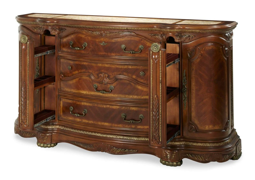 AICO Cortina Dresser in Honey Walnut - Visions in Furniture (La Mirada, CA)