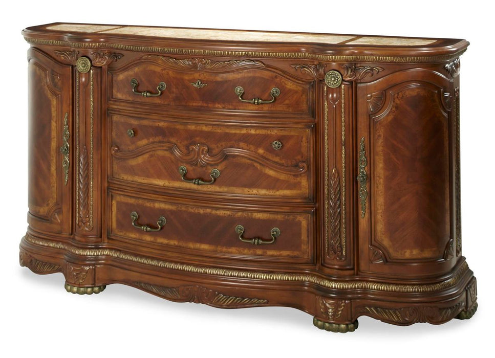 AICO Cortina Dresser in Honey Walnut - Visions in Furniture (La Mirada, CA)