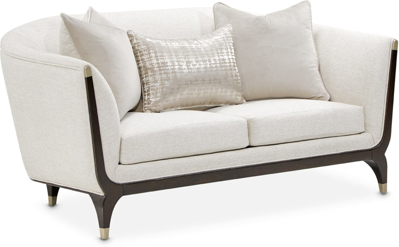 AICO Paris Chic Loveseat Cremini in Espresso - Visions in Furniture (La Mirada, CA)