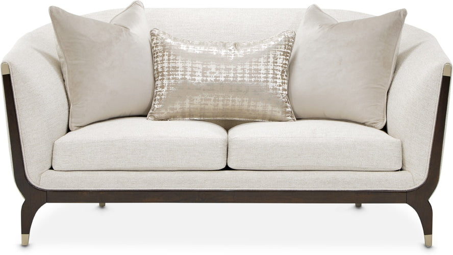 AICO Paris Chic Loveseat Cremini in Espresso - Visions in Furniture (La Mirada, CA)