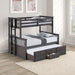 University Twin/Full Bunk Bed Grey, Walnut, & White - Visions in Furniture (La Mirada, CA)