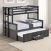 University Twin/Full Bunk Bed Grey, Walnut, & White - Visions in Furniture (La Mirada, CA)