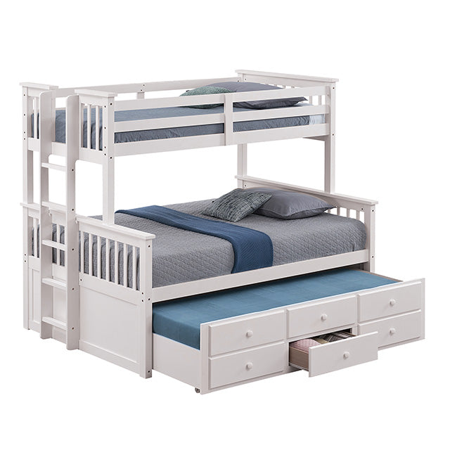 University Twin/Full Bunk Bed Grey, Walnut, & White - Visions in Furniture (La Mirada, CA)