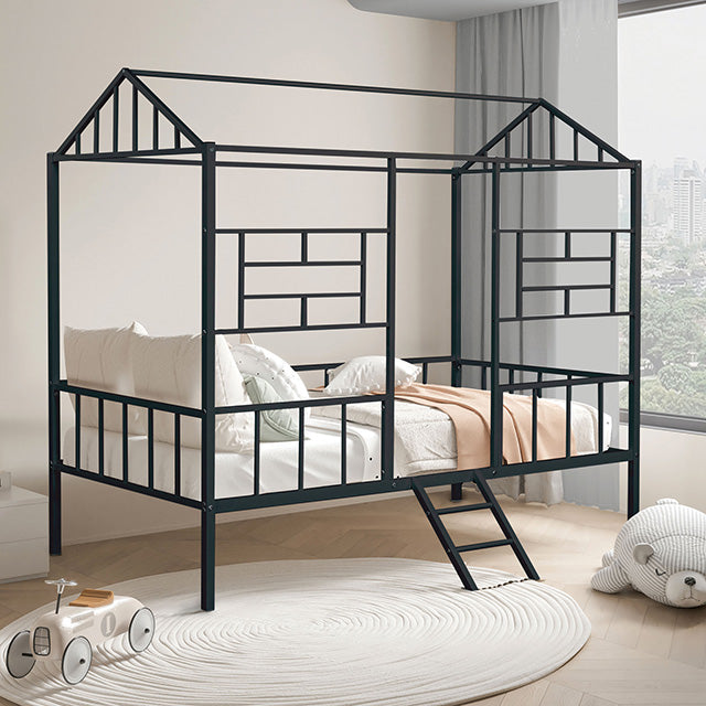 Rhonda Twin Loft Bed White, Silver, & Black - Visions in Furniture (La Mirada, CA)