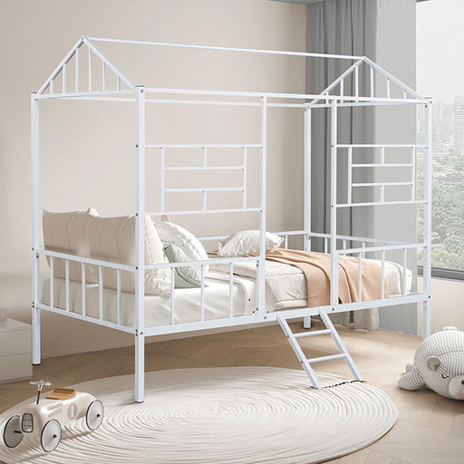 Rhonda Twin Loft Bed White, Silver, & Black - Visions in Furniture (La Mirada, CA)