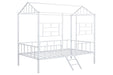 Rhonda Twin Loft Bed White, Silver, & Black - Visions in Furniture (La Mirada, CA)