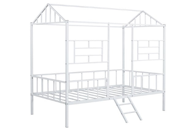 Rhonda Twin Loft Bed White, Silver, & Black - Visions in Furniture (La Mirada, CA)
