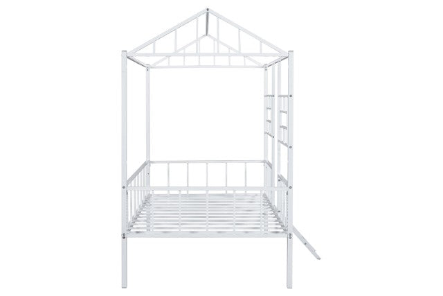 Rhonda Twin Loft Bed White, Silver, & Black - Visions in Furniture (La Mirada, CA)