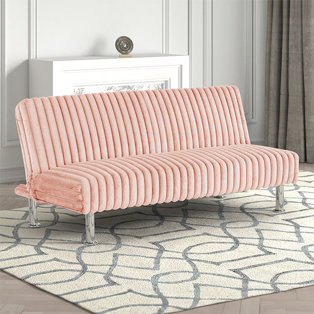 Hinwil Futon Sofa Bed Pink, Beige Grey, & Black - Visions in Furniture (La Mirada, CA)