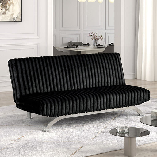 Villeneuve Futon Sofa Bed Black, Pink, & Grey - Visions in Furniture (La Mirada, CA)