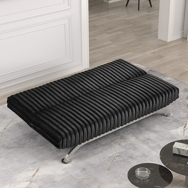 Villeneuve Futon Sofa Bed Black, Pink, & Grey - Visions in Furniture (La Mirada, CA)