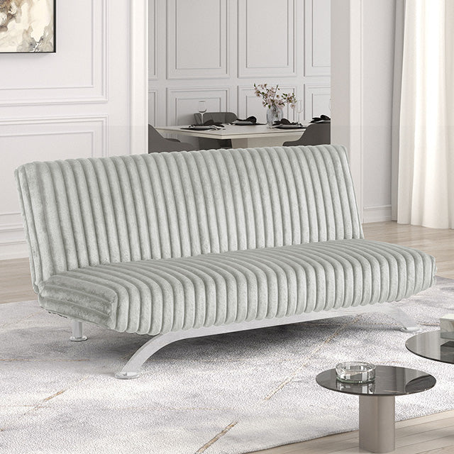Villeneuve Futon Sofa Bed Black, Pink, & Grey - Visions in Furniture (La Mirada, CA)