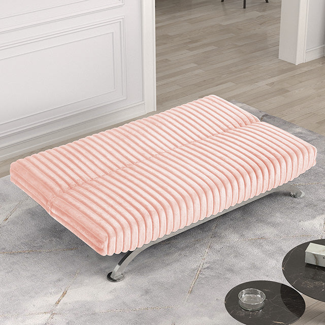 Villeneuve Futon Sofa Bed Black, Pink, & Grey - Visions in Furniture (La Mirada, CA)