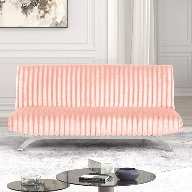 Villeneuve Futon Sofa Bed Black, Pink, & Grey - Visions in Furniture (La Mirada, CA)