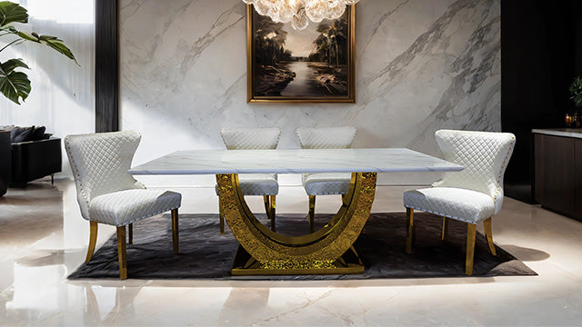 Portanova Gold Chair (2/CTN) - Visions in Furniture (La Mirada, CA)