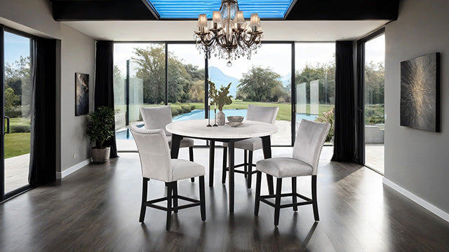 Sabro 5 Pc Counter Ht Table Set Black - Visions in Furniture (La Mirada, CA)