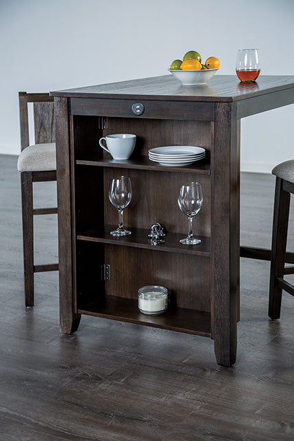 Lescles 3 Pc Counter Ht Set (1 Table + 2 Chairs) - Visions in Furniture (La Mirada, CA)