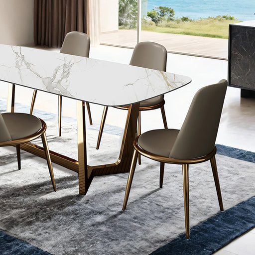 Norelli 7 Pc Dining Table Set Gold - Visions in Furniture (La Mirada, CA)