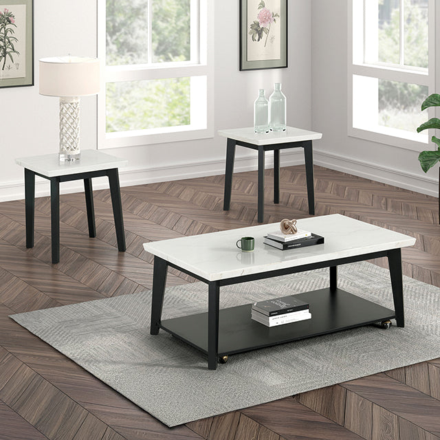 Thisted Square Marble End Table - Visions in Furniture (La Mirada, CA)