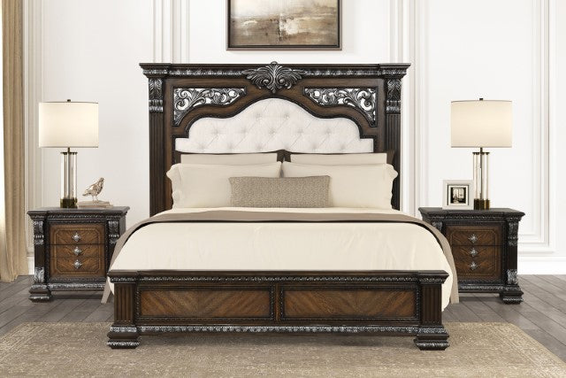 Promenade E.King & Queen Bed Brown & White - Visions in Furniture (La Mirada, CA)