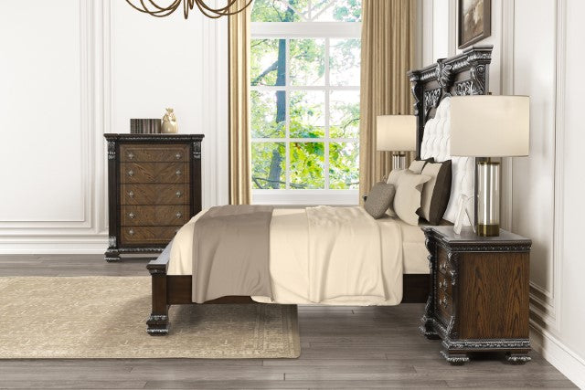 Promenade E.King & Queen Bed Brown & White - Visions in Furniture (La Mirada, CA)