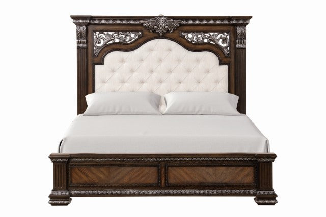 Promenade E.King & Queen Bed Brown & White - Visions in Furniture (La Mirada, CA)