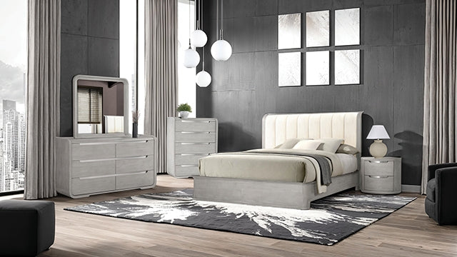 Osterley Queen & E.King Bed Grey & Black - Visions in Furniture (La Mirada, CA)