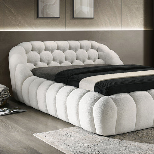 Newquay E.King & Queen Bed White, Grey, & Black - Visions in Furniture (La Mirada, CA)