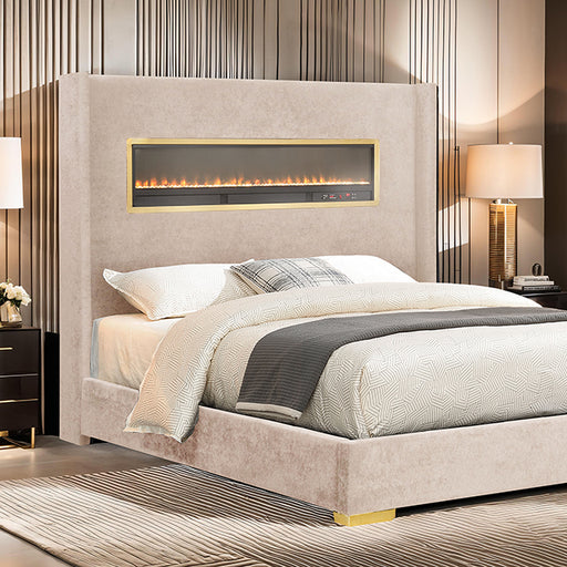 Danvers Bed Beige, Black, & Grey - Visions in Furniture (La Mirada, CA)