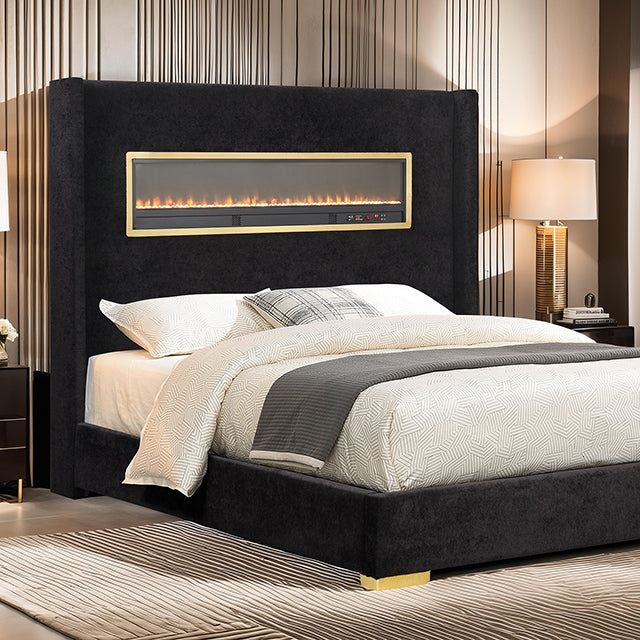 Danvers Bed Beige, Black, & Grey - Visions in Furniture (La Mirada, CA)