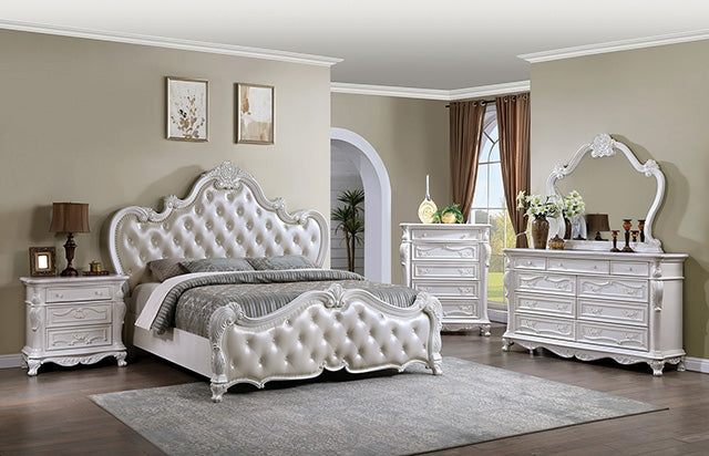 Ventresca Bed White & Chrome - Visions in Furniture (La Mirada, CA)