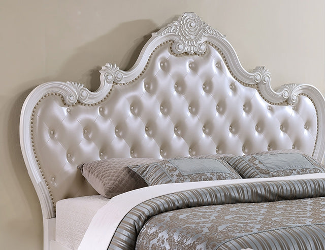 Ventresca Bed White & Chrome - Visions in Furniture (La Mirada, CA)