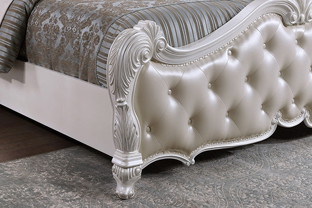 Ventresca Bed White & Chrome - Visions in Furniture (La Mirada, CA)